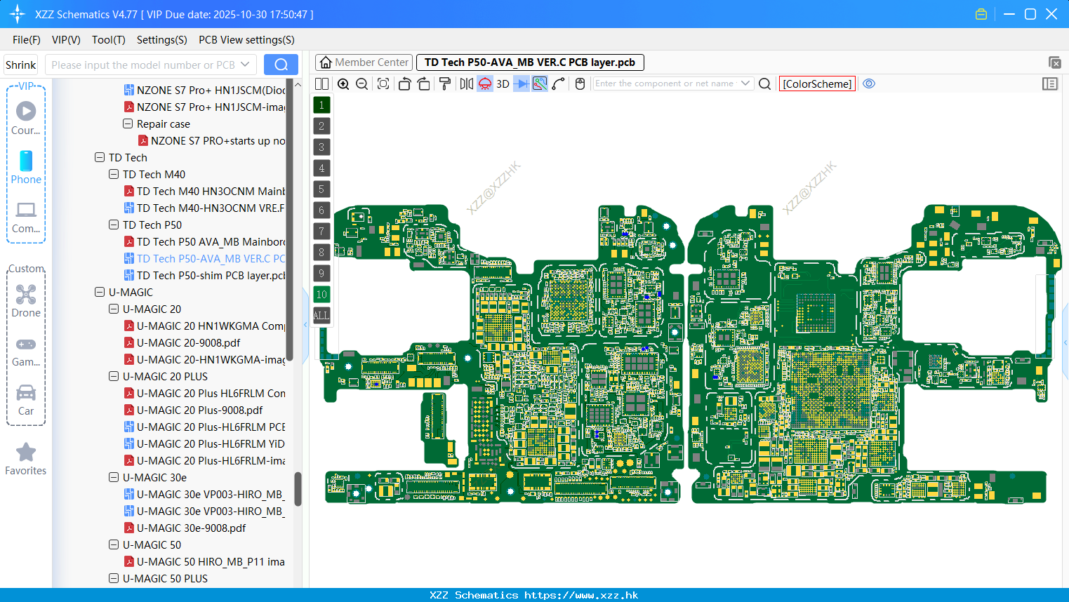 Huawei TD Tech P50-AVA_MB VER.C PCB Layer